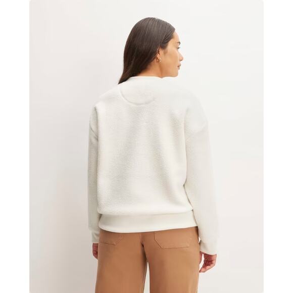 The ReNew Fleece Oversized Crew by Everlane, S, Bone - Picture 2 of 8